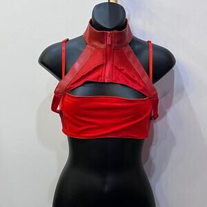 Dolls Kill x Namilia Red Neckholder Stretch Top L NWT